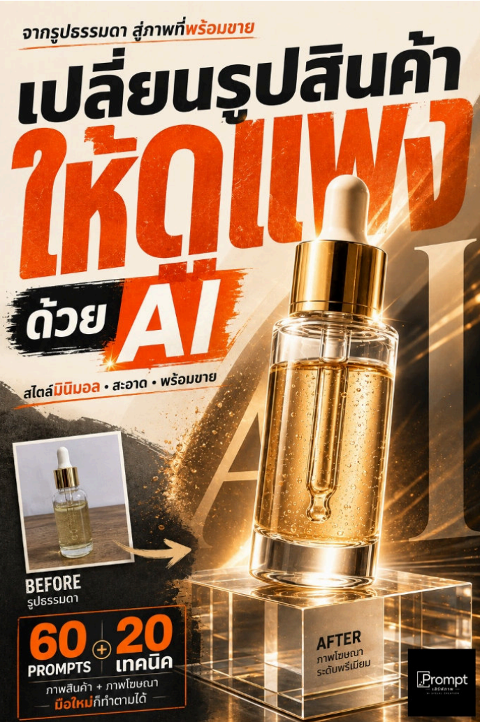 ปก เปลี่ยนรูปสินค้า ให้ดูแพง ด้วย AI